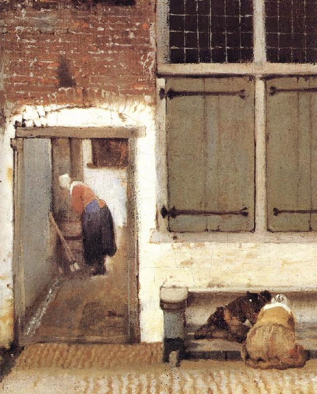 VERMEER VAN DELFT, Jan The Little Street (detail) wt oil painting image